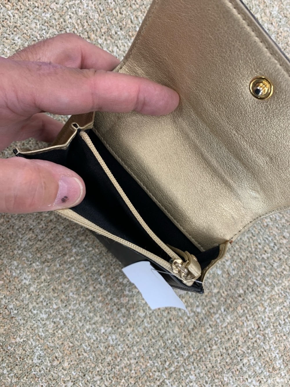 kate spade Black Leather Fold Wallet with Gold Logo - Picture 6 of 7